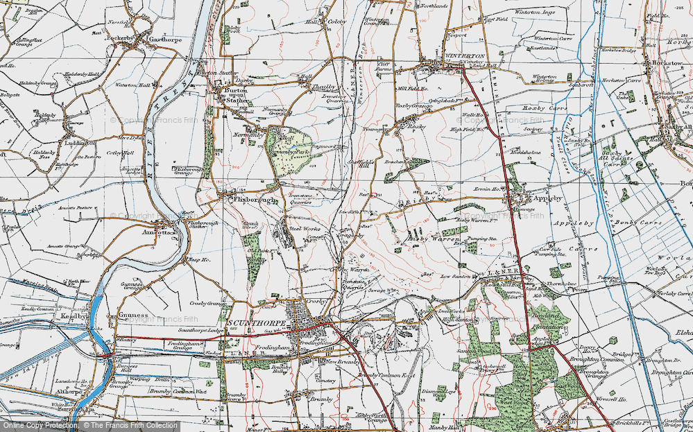 Old Map of Historic Map covering Foxhills Park in 1924
