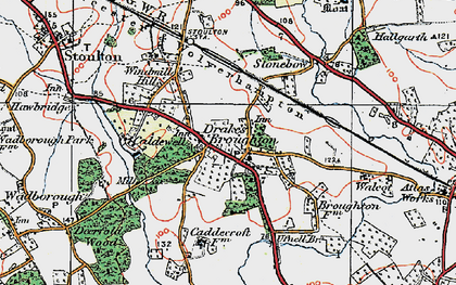 Old map of Drakes Broughton in 1919