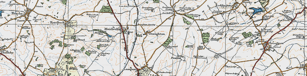 Old map of Draughton in 1920