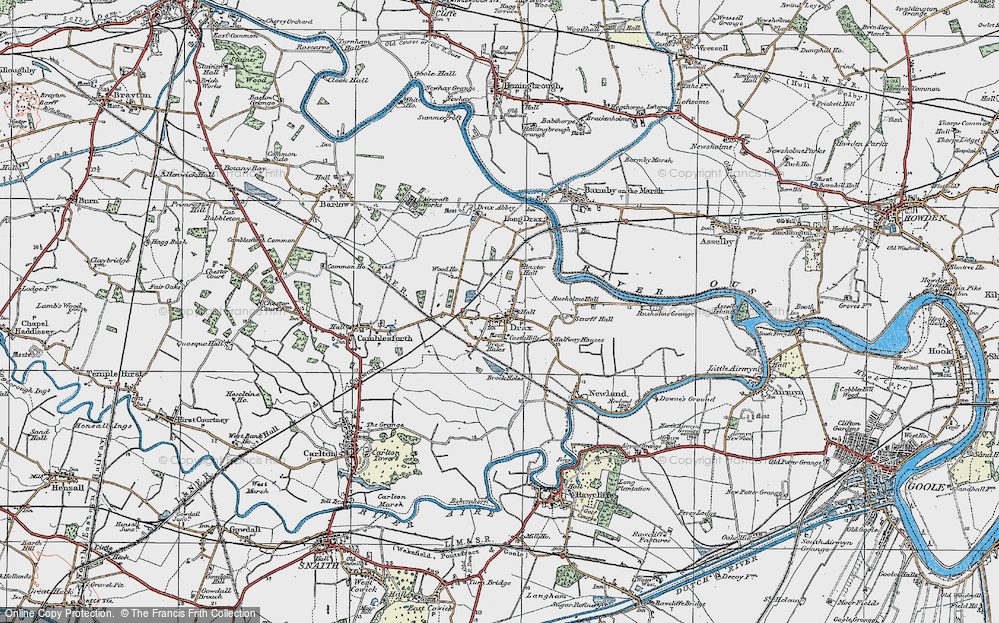 Old Map of Drax, 1924 in 1924