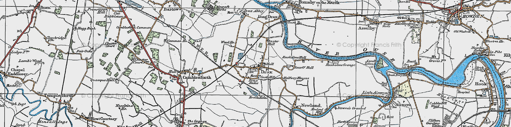 Old map of Drax in 1924