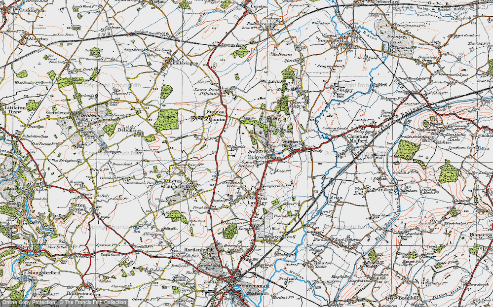 Old Map of Draycot Cerne, 1919 in 1919