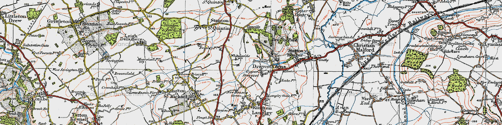 Old map of Draycot Cerne in 1919