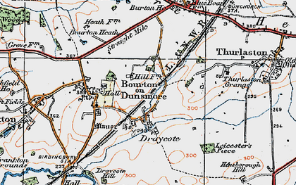 Old map of Draycote in 1919