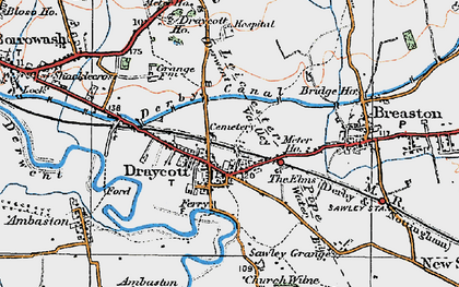 Old map of Draycott in 1921