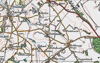 Old map of Draycott in 1921