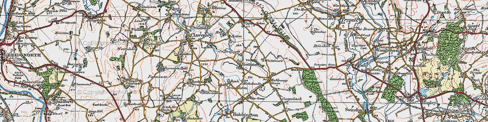 Old map of Draycott in 1921