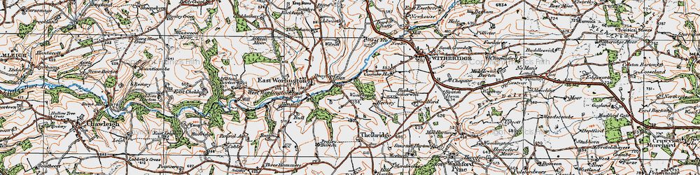 Old map of Woodhouse Villa in 1919