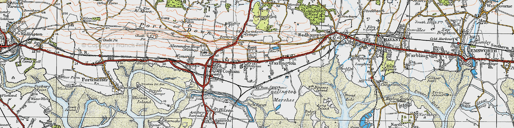 Old map of Drayton in 1919