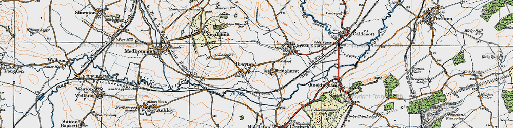 Old map of Drayton in 1920