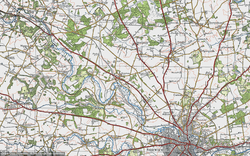 Old Map of Drayton, 1922 in 1922