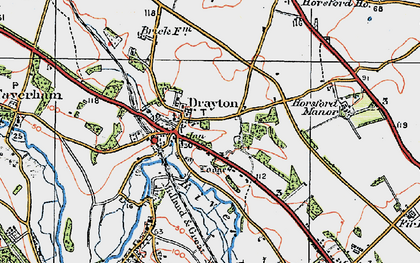 Old map of Drayton in 1922