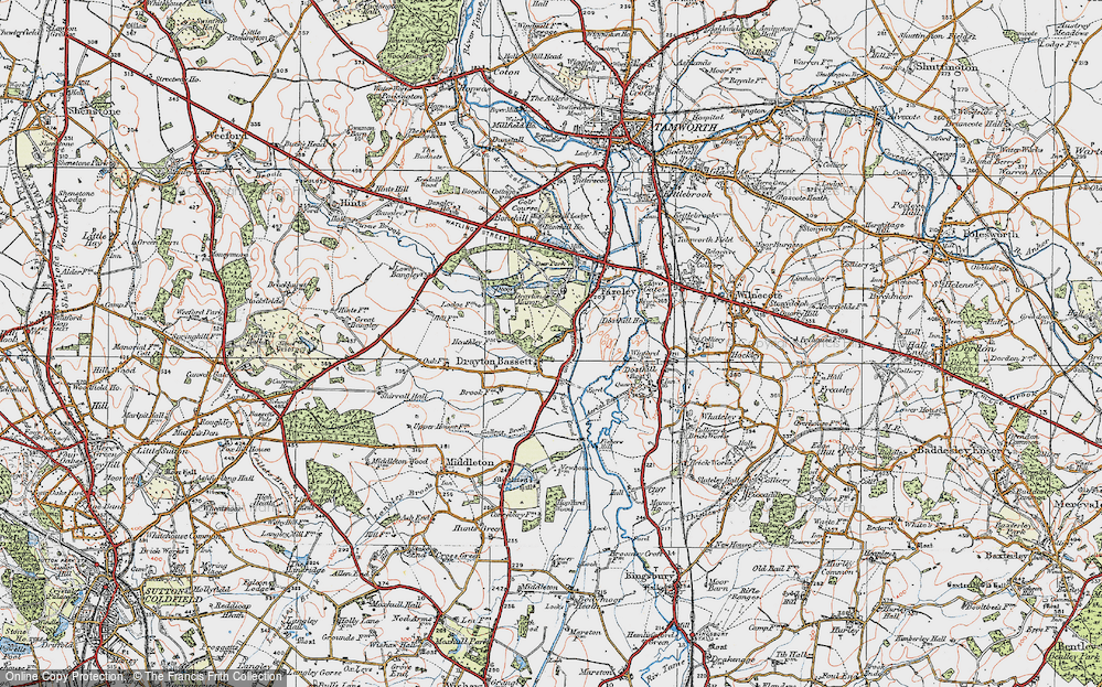 Old Map of Drayton Bassett, 1921 in 1921