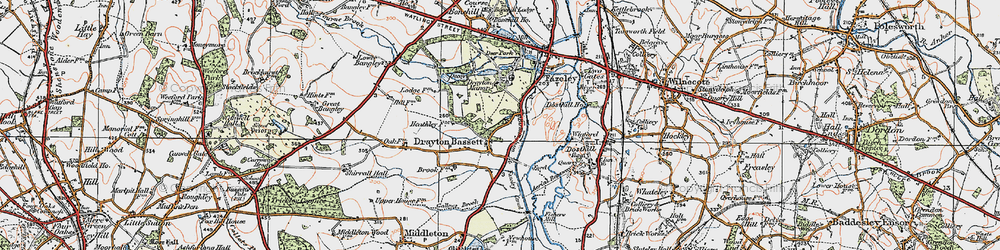 Old map of Drayton Bassett in 1921