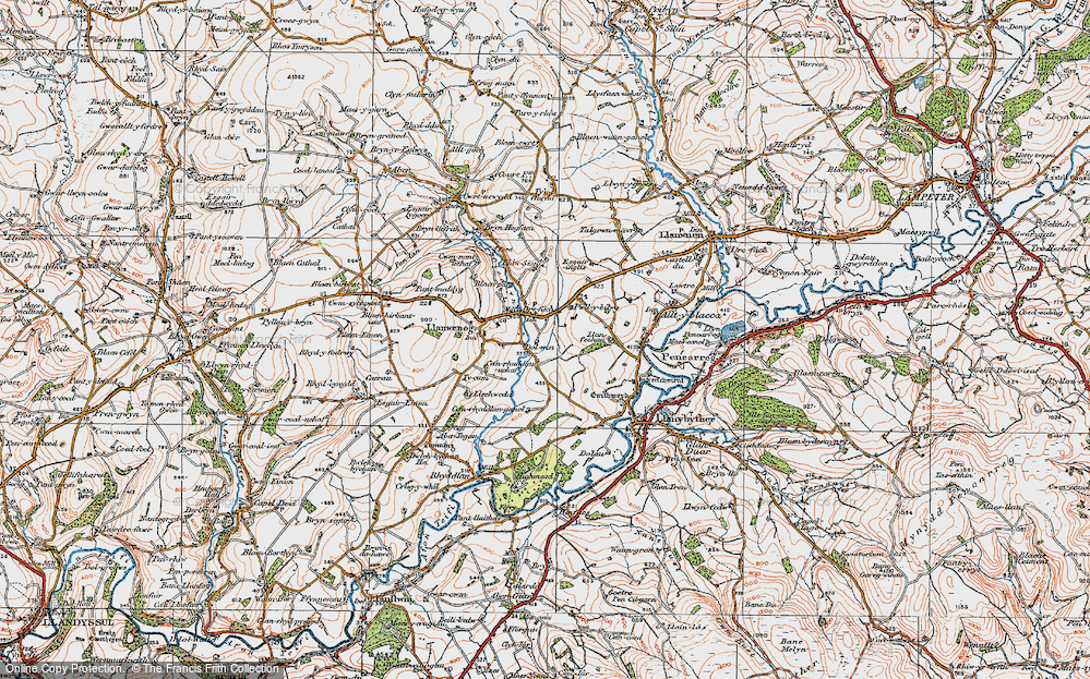 Old Map of Dre-fach, 1923 in 1923
