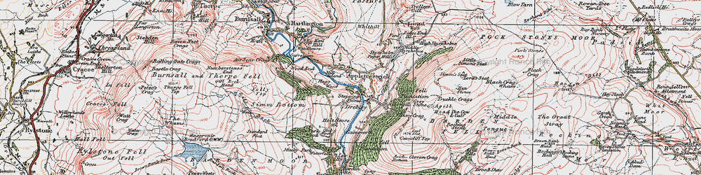 Old map of Nelly Park Wood in 1925