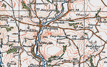 Old map of Drefach in 1922