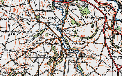 Old map of Drefach in 1923