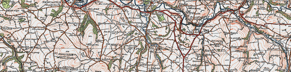 Old map of Drefach in 1923