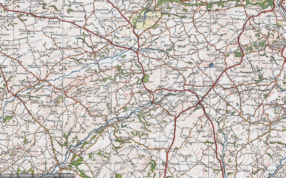Old Map of Drefach, 1923 in 1923