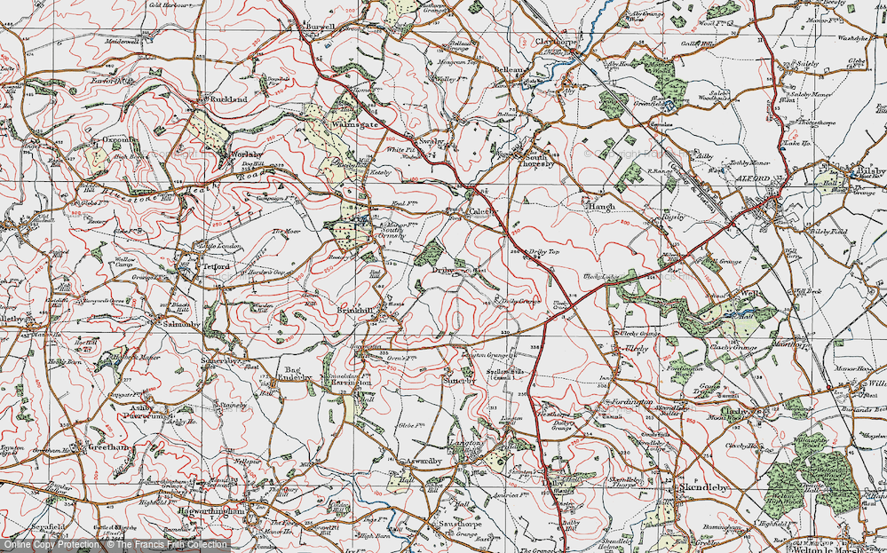 Old Map of Driby, 1923 in 1923