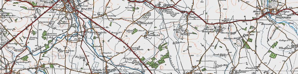 Old map of Driffield in 1919
