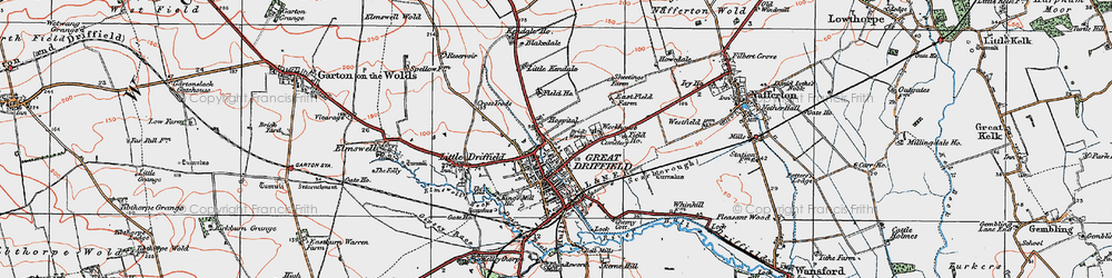 Old map of Driffield in 1924