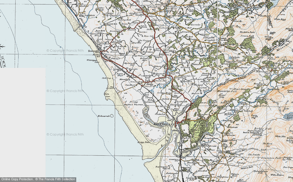 Old Map of Drigg, 1925 in 1925