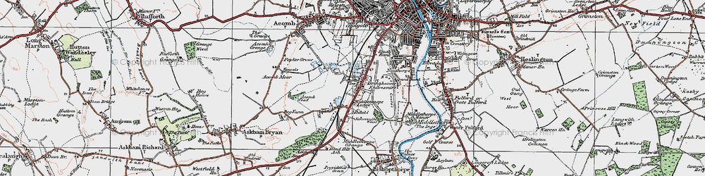 Old map of Dringhouses in 1924