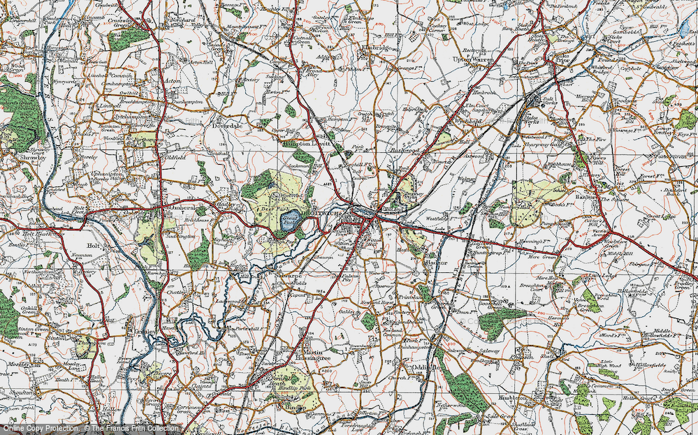 Old Map of Droitwich Spa, 1919 in 1919