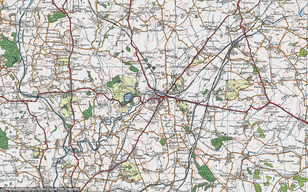 Historic Ordnance Survey Map of Droitwich Spa, 1919