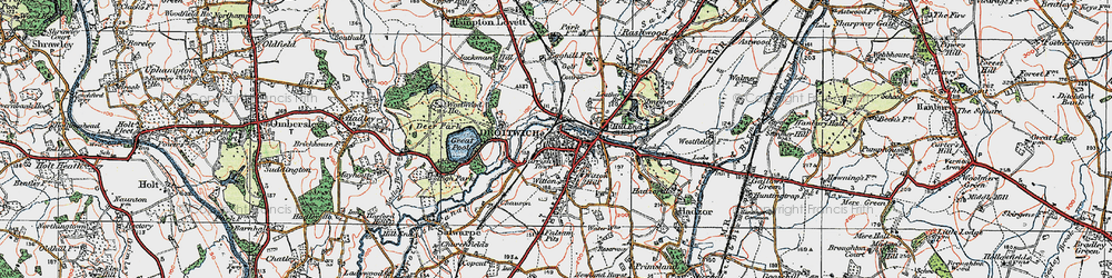 Old map of Droitwich Spa in 1919