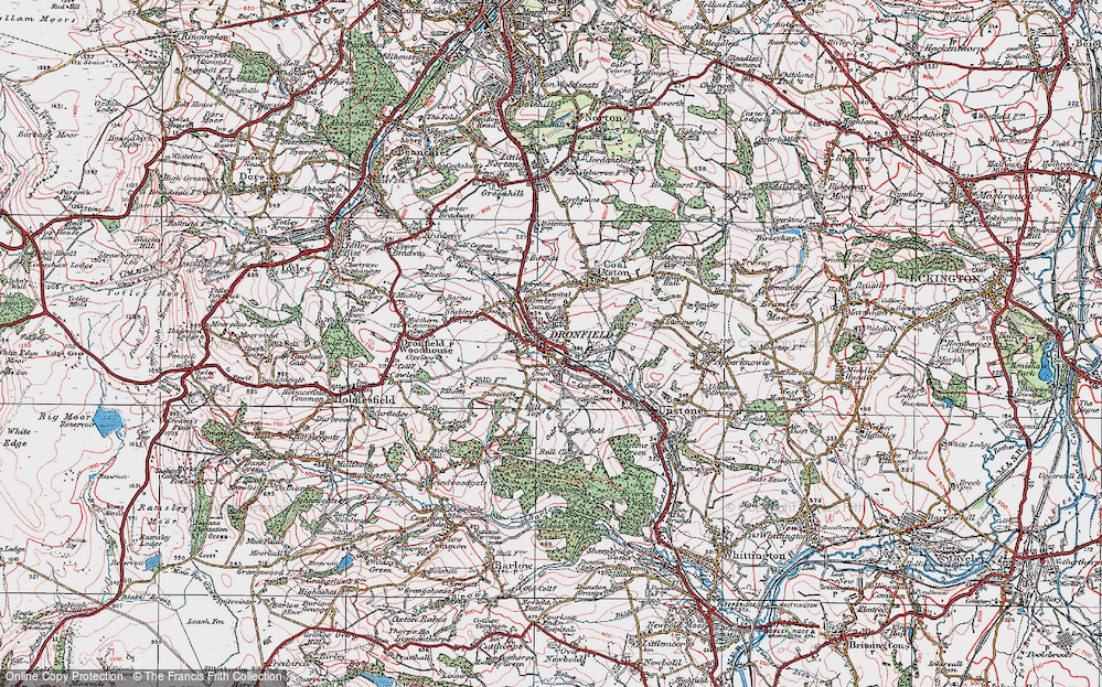 Old Map of Dronfield, 1923 in 1923