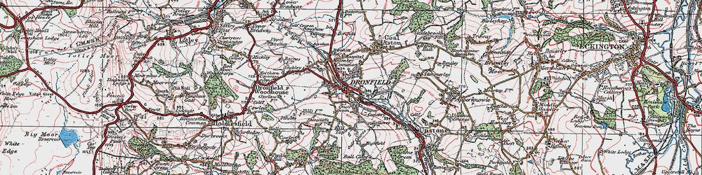 Old map of Dronfield in 1923