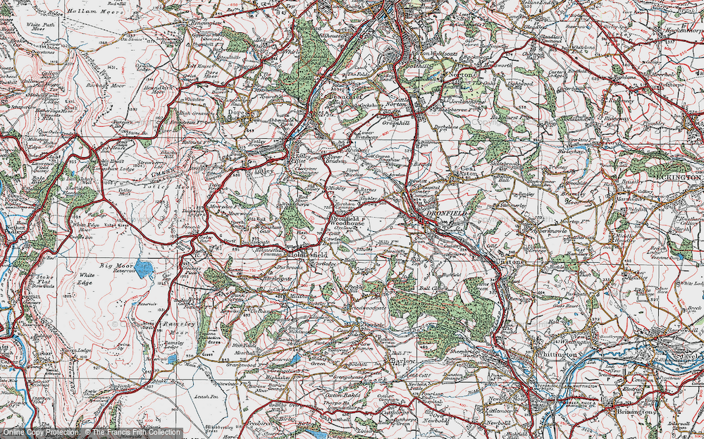 Old Map of Historic Map covering Upper Birchitt in 1923