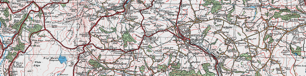 Old map of Dronfield Woodhouse in 1923