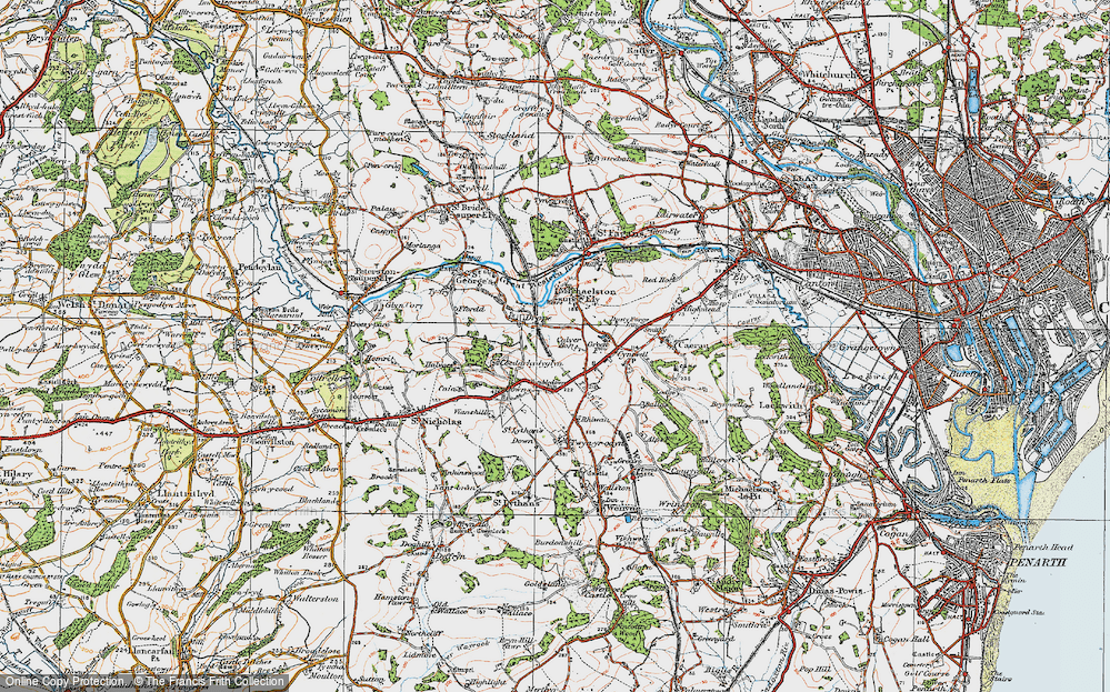 Old Map of Drope, 1919 in 1919