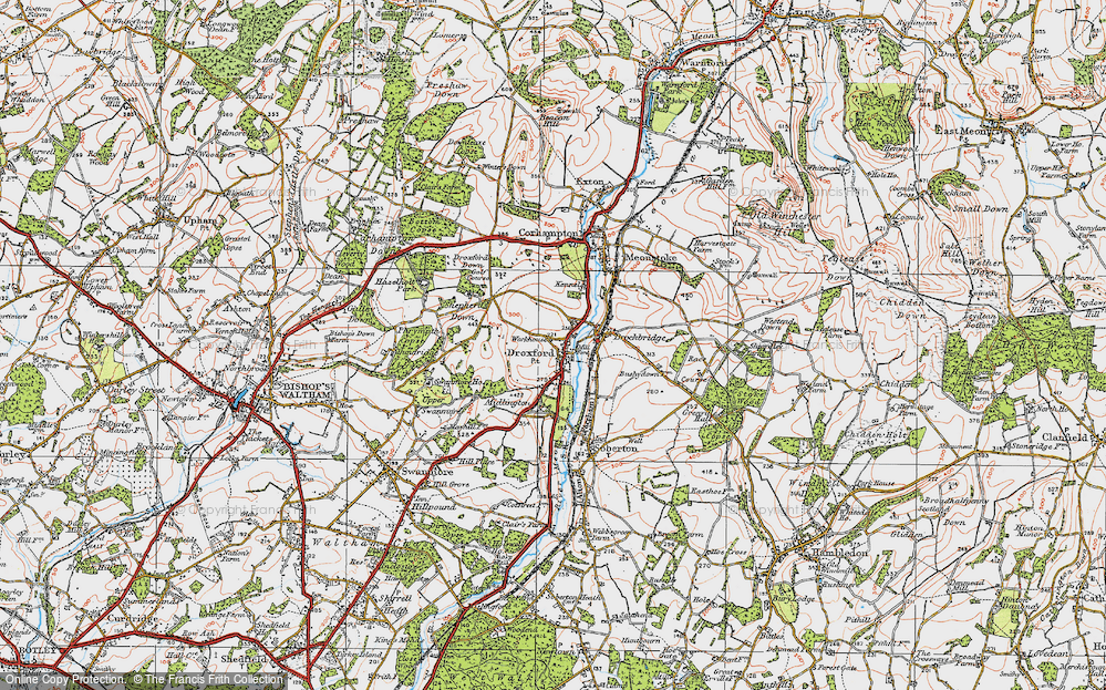 Old Map of Droxford, 1919 in 1919