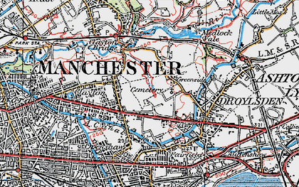 Old map of Droylsden in 1924