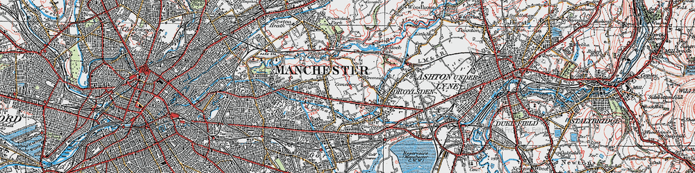 Old map of Droylsden in 1924