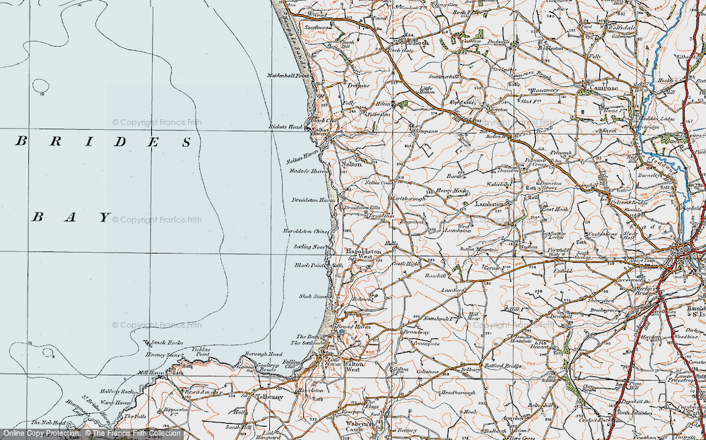 Old Map of Druidston, 1922 in 1922