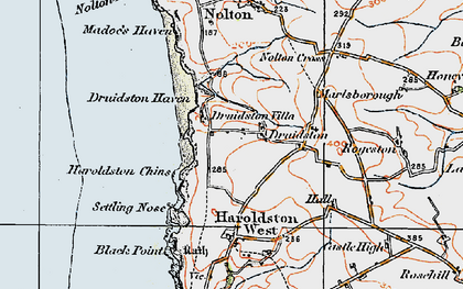 Old map of Druidston in 1922