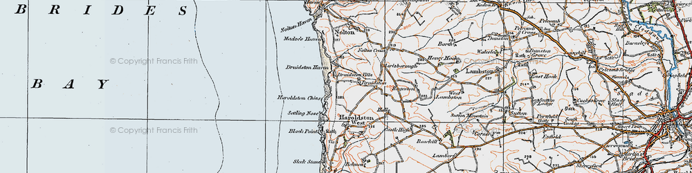 Old map of Druidston in 1922