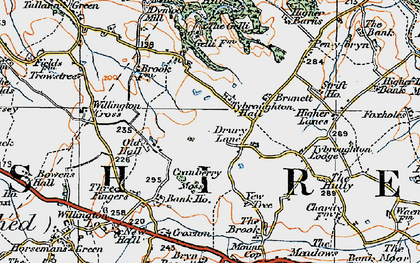Old map of Yew Tree in 1921