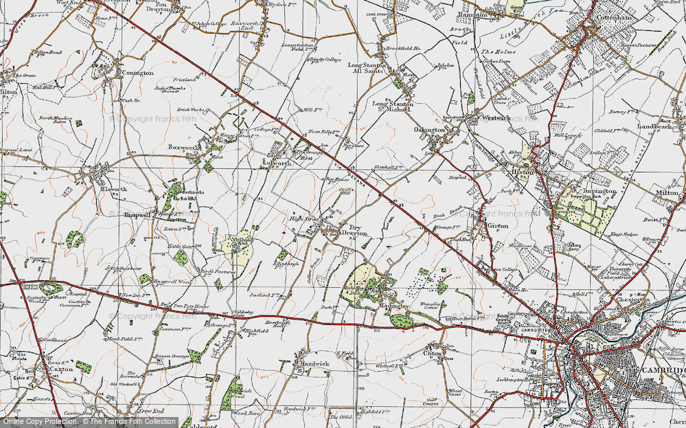Old Map of Dry Drayton, 1920 in 1920