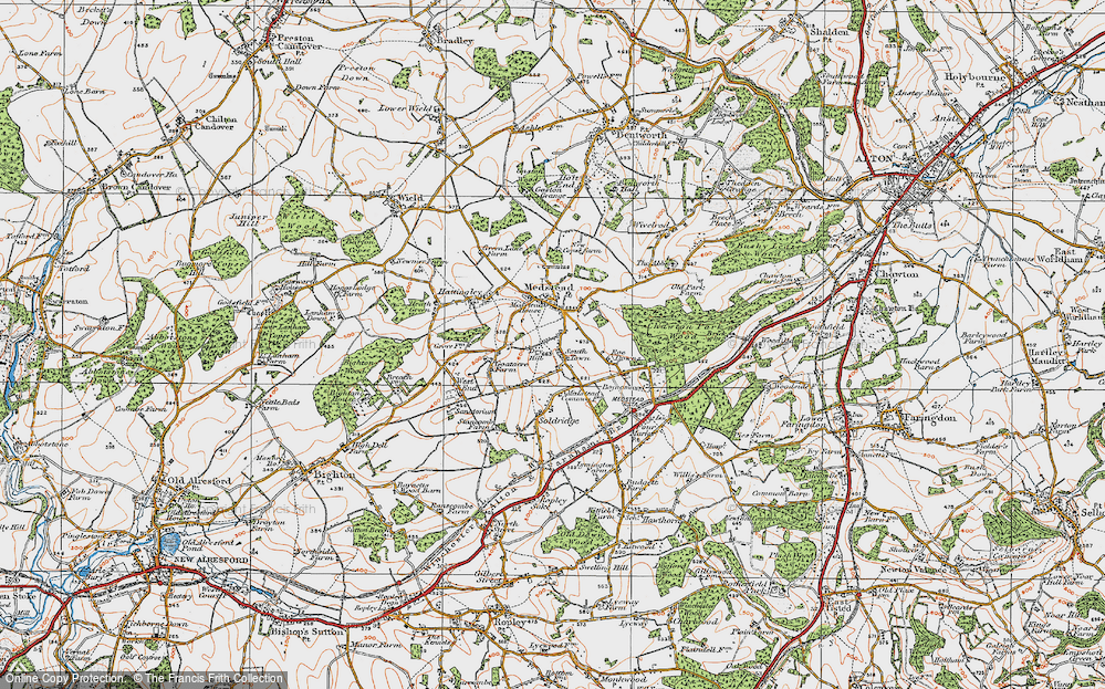 Old Map of Dry Hill, 1919 in 1919