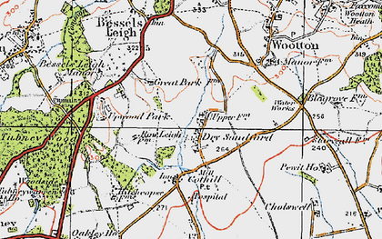 Old map of Dry Sandford in 1919