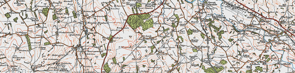 Old map of Wraes, The in 1925