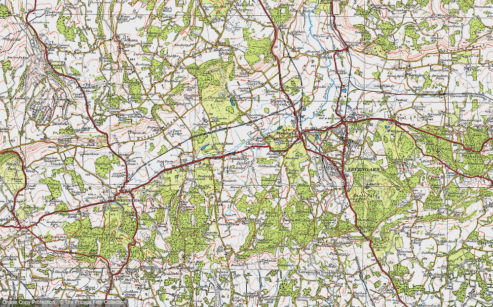 Old Map of Dryhill, 1920 in 1920