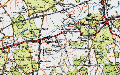 Old map of Dryhill in 1920